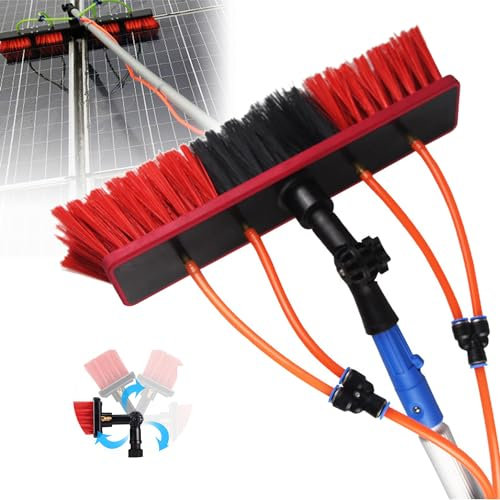 ylpddmm Telescopic Reinigungsbürste Set,3.6-9.2m Teleskopstange mit Bürste, High Clean Teleskopstange mit Wasseranschluss für Glas, Dächer, Autos,3.6m