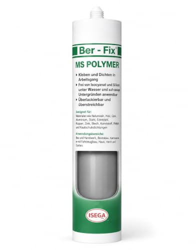 Ber-Fix MS polymer lim grå – frostsäkert stenlim för utomhusbruk, betong- och monteringslim, aluminiumlim, mer hållbart än silikon