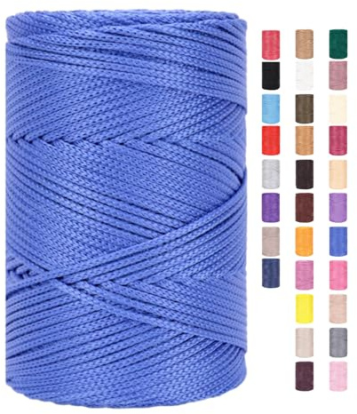 Hilo de macramé de 3 mm x 225 m, cuerda para crochet, bolsas, cordón de algodón, poliéster, hilo de panadero, cordel de algodón, cordón de macramé, hilo de algodón, hilo de algodón trenzado, hilo