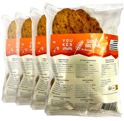 BISCOTTI al burro bretoni : 4 confezioni X160 g (sablés bretons) - fabbricazione locale e artigianale - BRETAGNE