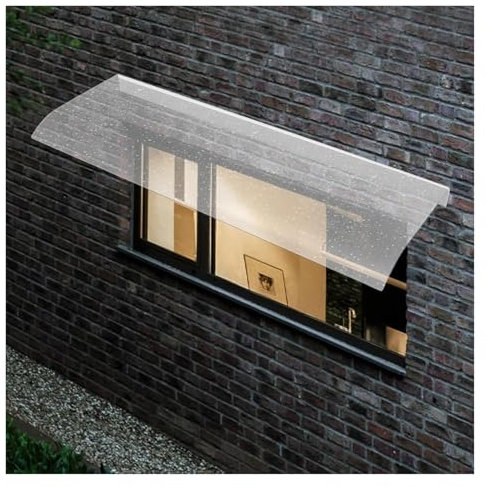 Outdoor Window Awning Door Canopy Snow Protection Clear Polycarbonate Cover Customizable Front Patio Shade (50x160cm)