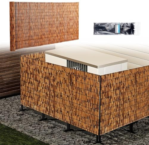 BZCKBZ Schilfzaun Für Den Außenbereich, Bambuszaun Sichtschutzzaun Leicht Zu Montieren, Dekorative Zäune Garten/Balkon/Wohnung, Für Privatsphäre Und Atmosphäre(60x600cm(2.0x19.7FT))