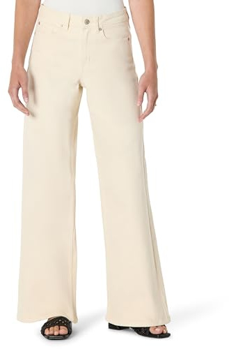 Amazon Essentials Jeans da Donna a Gamba Larga a Vita Medio Alta con vestibilità Rilassata a Bassa Elasticità, Ecru, 18