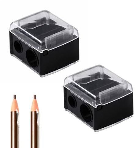 2 Stück Makeup Sharpener Anspitzer,Kosmetikspitzer,Spitzer für Kajalstifte,Kosmetikspitzer,für Lippenkonturenstift,Augenbrauenstift,Präzisionsklingen,Eyeliner,Handlich Unterwegs