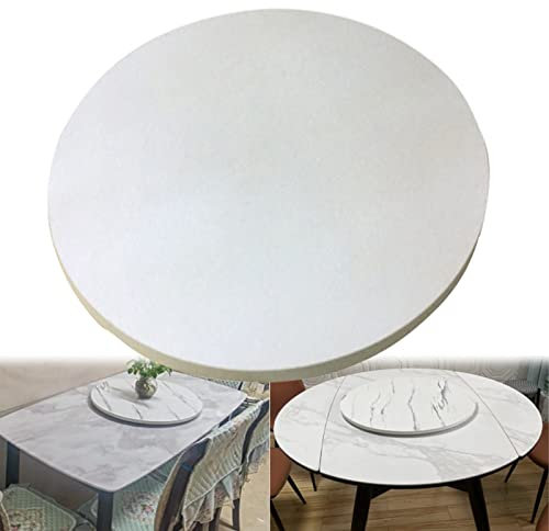 Tocadiscos grande de madera giratoria de 360° para mesa de comedor, plato de servir resistente Lazy Susan con 6 opciones de color, ideal para cocina, comedor y servir platos, color blanco, 50 a 100 cm