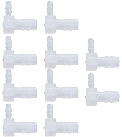 10 Pezzi di Plastica Articolazioni per Tubo Flessibile in Plastica I Raccordi per Riduttori di Tipo L Connettori a Tubo a Gomito di Tipo 90 Gradi - Materiale PP Durevole, Facile Collegare,