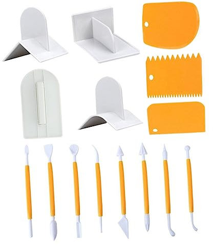 ULTECHNOVO 15pezzi Raschietto per Torte in Plastica qualità Alimentare Set Raschietti per Fondente Utensile per Raschietto per Torte Spianatore per Glassa Fondente Raschietti per
