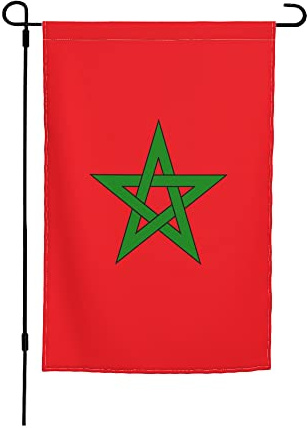 Drapeau de jardin marocain 12 x 18 pouces, double face, petite bannière décorative
