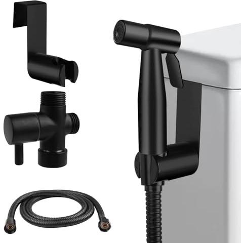 Letopati Handheld Bidet Sprayer for Toilet, Stainless Steel High Pressure Shattaf Sprayer Kit with Leakproof Hose, Adjustable Bidet for Feminine Hygiene, Diaper Wash, Pet Cleaning Bath