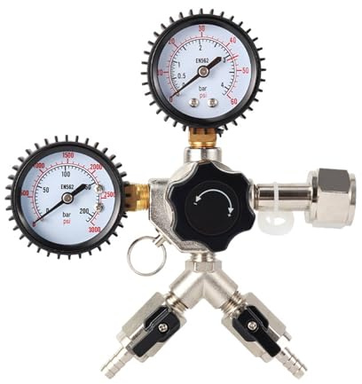CO2 Druckminderer, Dual-Gauge-CO2-Regler, professioneller kommerzieller Fassbierregler(CGA320-01)
