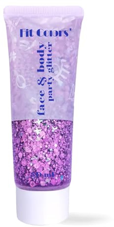 Gel Paillettes Visage, Festival Gel Pailleté Visage, Brillant Corps féminin Glitter, Paillettes de Corps pour Carnaval, Festival, Mascarade et Maquillage de Soirée (Violet rose)