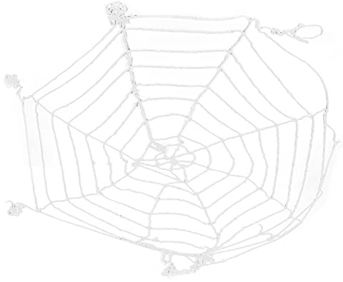 Fockety 3,6 M Großs Spinnennetz, Perfekte Halloween-Dekoration, Weis Spinnennetz, Wiederverwendbares Baumwollmaterial, für Tor, Fenster, Zauber