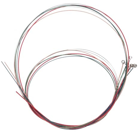 BAZEITFLOW 6 Stück Teiliges Bunte Folk-gitarrensaiten aus Metall Robuste Akustikgitarre Saiten mit Klarem Kraftvollem Klang Geeignet als Gitarrenzubehör für Western Akustikgitarren