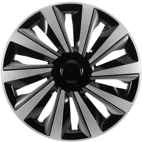 Ipetboom Enjoliveur de Roue 15 Pouces en Polypropylène Argenté Cache-Moyeux Central de Roue Voiture Kit de Protection et Entretien des Enjoliveurs Couvre-Jantes Solide pour Usage Urbain
