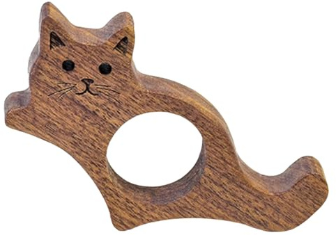 Kattboks sidhållare, med lägger till kul och charm, 7,5 x 4,5 x 1,2 cm, tumbok sidhållare, valnöt Páge bokmärke, starkt och långvarigt material, för läsare, journal, bibliotek, studie