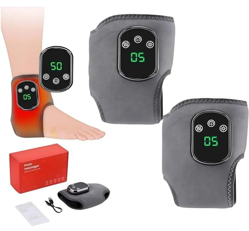 Fussmassagegerät Elektrisch Testsieger,Neuropathie Fussmassage,3-in-1 Fußmassager Kabellos mit 3 Vibrationsmodi und 5 Wärmestufen für Neuropathie Fussmassage (2 Stück)
