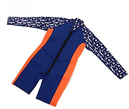 Ycauty Muta da Sub per Bambini Elastico in Neoprene Gomma Nylon Manica Lunga Blu Viola Costume da Bagno per Bambini, Mantieni Calda la Protezione Solare per Ragazzi e Ragazze (Taglia 10)