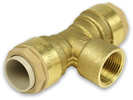 Messing Steckfitting für Kupferrohr T-Stück mit Innengewinde [22mm - 3/4'' - 22mm]