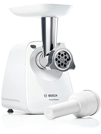Bosch MFW2500W SmartPower Hachoir à viande, disques en acier inoxydable, 350 W, blanc