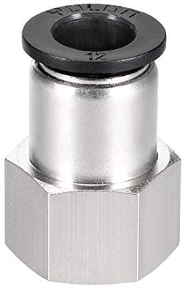 sourcing map Push to Connect Tube Fitting Adapter 12mm Tube OD X 1/2PT Female Straight Pneumatic Connecter Pipe Fitting
