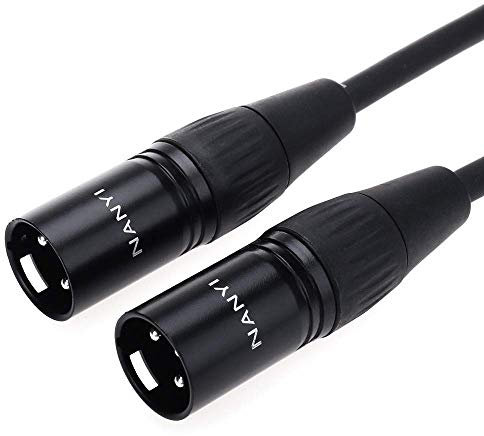 Nanyi XLR-Mikrofonsplitter-Kabel, 3-Polig, Stecker auf Stecker, Mikrofonkabel, DMX-Kabel, Patchkabel Mit Sauerstofffreiem Kupfer, 3 M