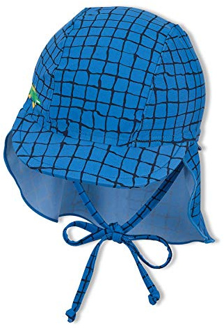 Sterntaler Baby – Gorra con Visera para bebé con protección para la Nuca y Cintas de sujeción, protección UV 50+, Color: Azul, Azul, 47