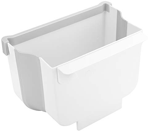 BORDSTRACT Bote de Basura Colgante, Cubo Plegable para la Cocina, Ideal para Encimera o Debajo del Fregadero(Blanco)