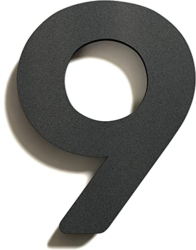 Numéro de maison en acier inoxydable 9 - Gris anthracite - Résistant à la rouille et aux intempéries - Numéro de maison moderne - N.09.A