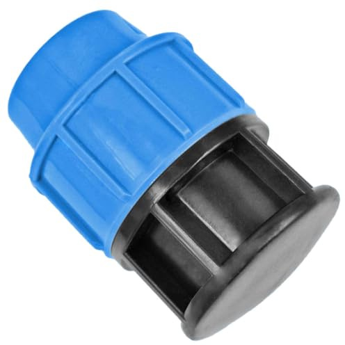 MegaHaustechnik Stopfen, 25mm, PP-Fitting Klemmverbinder | Trinkwasser geeignet, Druck 16 Bar, für PE-Rohr-Außendurchmesser 25mm, Kappe Endstück Verschluß Abschluß Deckel, blau