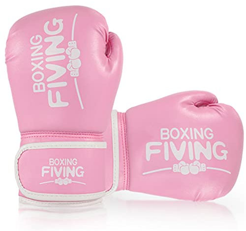 Boxhandschuhe, Trainingshandschuhe für Mädchen und Jungen, professionelle Erwachsene, Fight Muay Thai Sparring Kickboxhandschuhe, Handgelenkschutz, blau, 170 g (Pink, 170 g)