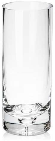 25CM Dekovase Glasvase Zylindrisch Vasen Kristallklare Blumenvase Tischvase für Hochzeit Home Office Fensterbank Dekor Geschenk, Ø 10CM