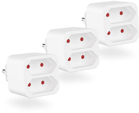 benon 3 x Mehrfachstecker - - Steckdosen-Adapter mit Kindersicherung - - Doppelstecker 1100 Watt - - Mehrfachsteckdose 2 Euro-Stecker - - Multistecker 2-Fach Anschluss