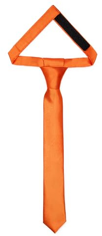 Laddheid barn slips för pojkar – elegant glänsande utseende, förbunden med ett kardborreband, perfekt för speciella tillfällen – snygg slipsstorlek 31 cm x 4 cm TKS, apelsin, 31cm x 4cm