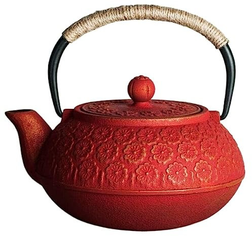 Hervidor de Hierro Fundido Tetera Hierro Fundido Tetera De Hierro Fundido De 1000ML/1L, Tetera Japonesa, Tetera Sin Recubrimiento Para El Té Familiar De La Tarde Tetera de Hierro Tetera Japonesa (Col