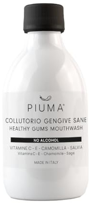 PIUMA Care Mundspülung Ohne Alkohol mit Kamille 300 ml – Whitening Mouthwash, Frischer Atem, Gesundes Zahnfleisch, Beruhigend, Minze, Mundwasser Antibakteriell Natürlich