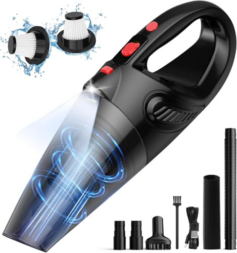 Tgeserwe Aspirapolvere Piccolo Senza Fili, Aspirabriciole Potente 120W per, Mini Aspirapolvere da Auto Portatile con Luce Led, Aspira Briciole Portatile per, Case