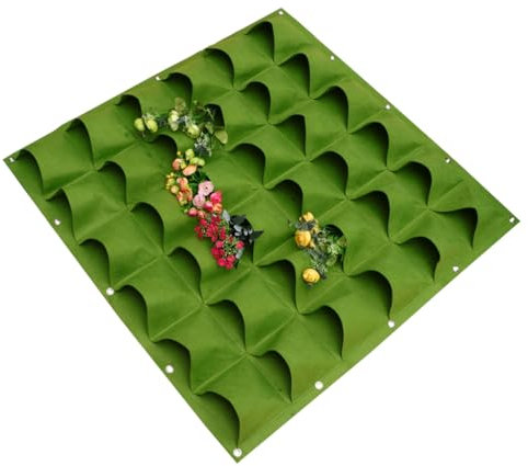 PHENOFICE Vertikale Pflanztaschen Aus Filz Wandmontiert 12 Taschen Hängende Pflanzbeutel Für Garten Und Wohnung
