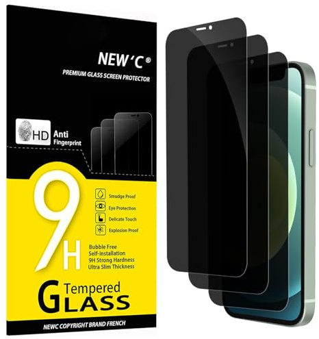 NEW'C 3 Stück, Sichtschutz für iPhone 12 Mini für Panzerglas (5,4 Zoll) für Panzerglas, Verbesserter 28-Grad-schutzwinkel, Ultra-Haltbare 9H Härte, Blasenfrei