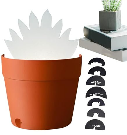 Maceta de proyección de luz, maceta LED recargable de silueta realista, iluminación de macetas de cementerio de jardín, lámpara de proyección de agujero negro, decoración única de jardín para el