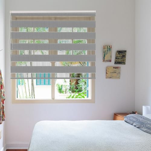 Verdunkelungsrollo Klemmfix 35 x 240 cm Hitzeschutz Energiesparend Verdunkelungs Rollo Klemmrollo Inkl. Zubehör für Schlafzimmer Küche, Hellgrau