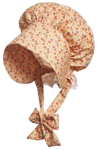 GRACEART Hut für Erwachsene, Damen, Mädchen, 99,99 % Baumwolle, viktorianischer Pionier, Prärie, Haube, Hut