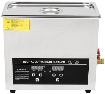 Ultrasonic Cleaner,6.5L Ultrasonic Jewellery Cleaner Machine Ultrasonic Glasses Cleaner with Heater and Timer Sonic Cleaner 180W 40khz Ultrasonic Frequency,for Cleaning Jewelry,Watches