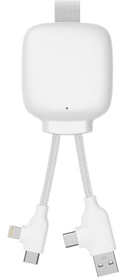 Xoopar Gamma Lite Cavo USB 4 in 1 + Batteria Esterna 3000 mAh - Bianco