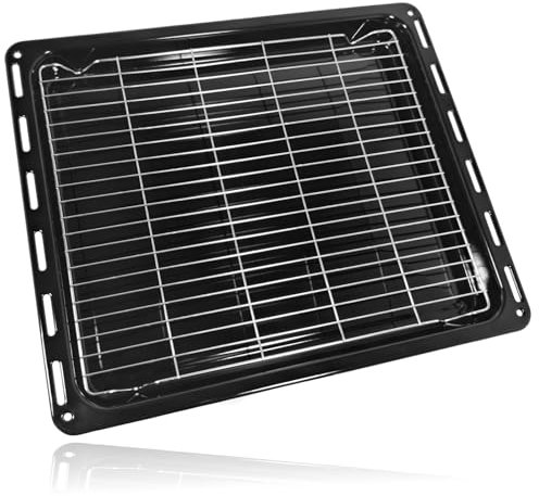 SPARES2GO Universal Oven Grill Tray Shelf for Bosch for Neff for Siemens Pan Base and Grid Rack (46.5cm x 37.5cm) 465mm x 375mm