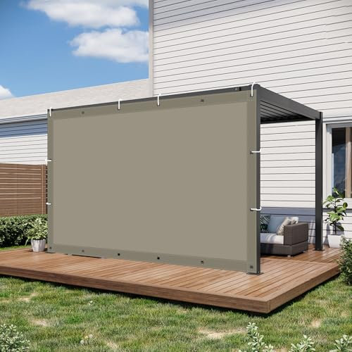 Sonnensegel für den Außenbereich, wasserdicht, 1,8 x 4,2 m, Markise für Pergola, Rasen, Schwimmbad, reißfestes Polyester, inklusive Gratis Seil, Taupe