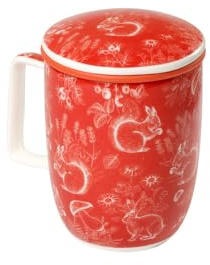 TEA SHOP - Tasse à Thé avec Filtre et Couvercle - Mug Harmony Magic Forest - Tasse pour Thés et Infusions en Porcelaine