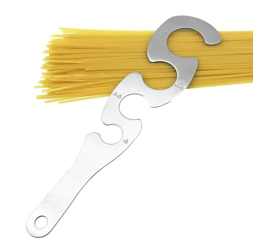 Pasta Measuring Tool - 4 Hole Stainless Steel Measuring Rule, Precise Portion Control | Pasta Meter for Spaghetti, Noodles and Other Shapes, Accessory