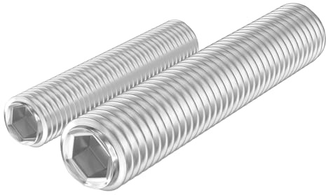 GUEEYUAW 16 Stück Madenschrauben M8×40mm V2A Innensechskant Gewindestifte | 304 Edelstahl A2 DIN 913