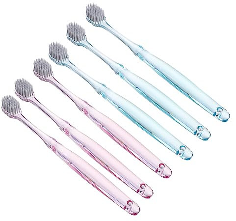 Ipetboom 6pièces Brosse à Dents Cristal Antibactérienne à Brins Souples De Brosses Vertes Roses Pour Nettoyage Et Doux