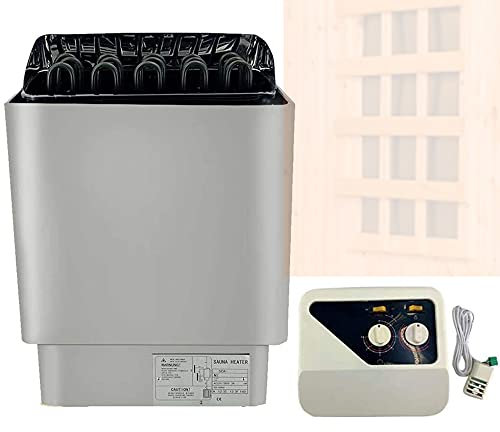 QUSYZD Sauna Domestica, Forno per Sauna da 3,6 kW, Set per Sauna, Stufa per Sauna, Stufa per Bagno di Vapore in Acciaio Inossidabile con Controllo Esterno della Temperatura,
